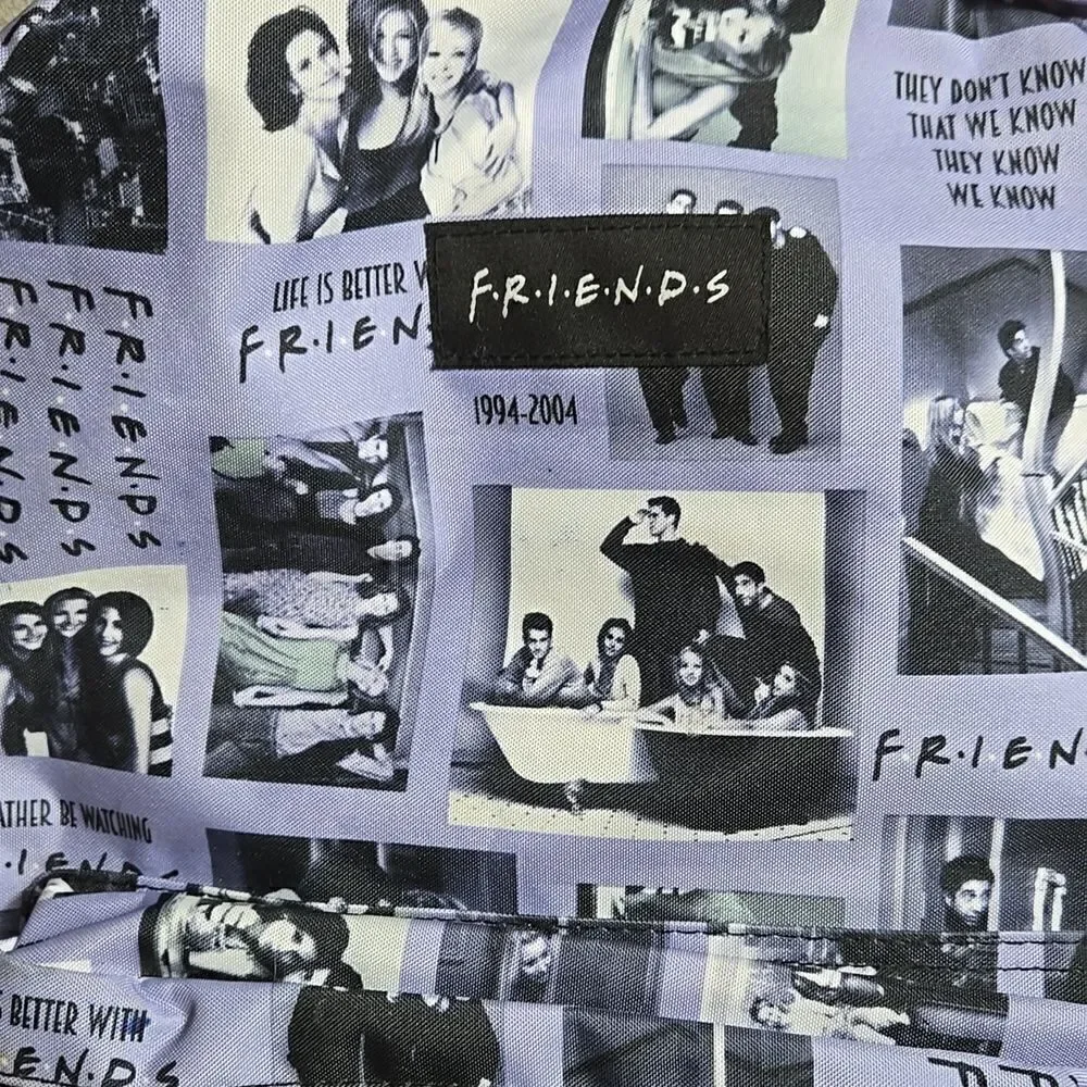 Friends Picture and Sayings Purple Large Backpack